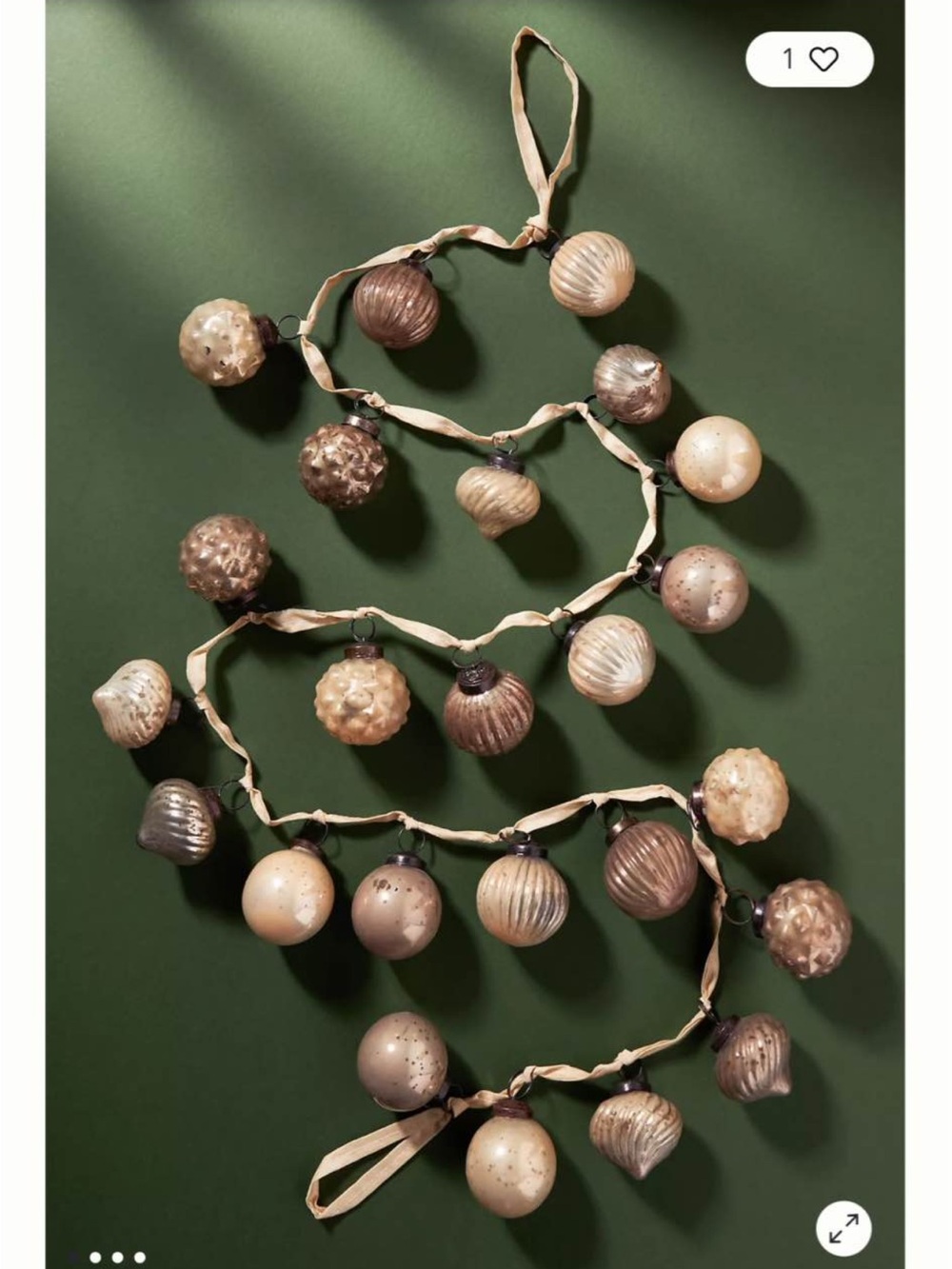 Mercury Glass Ornament Garland from Anthropologie